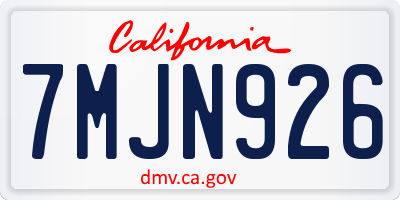 CA license plate 7MJN926