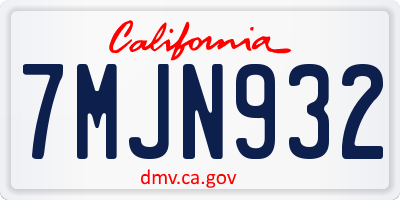 CA license plate 7MJN932