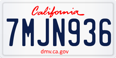 CA license plate 7MJN936