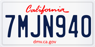 CA license plate 7MJN940