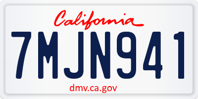 CA license plate 7MJN941