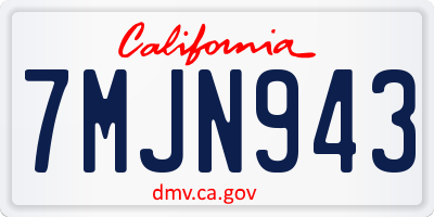 CA license plate 7MJN943