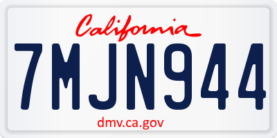 CA license plate 7MJN944