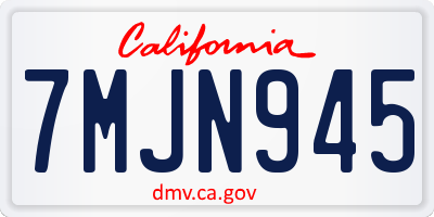 CA license plate 7MJN945