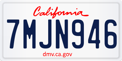 CA license plate 7MJN946