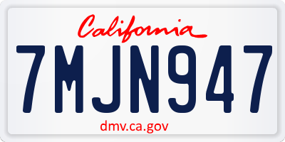 CA license plate 7MJN947