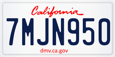 CA license plate 7MJN950