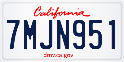 CA license plate 7MJN951