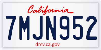 CA license plate 7MJN952