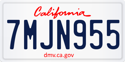 CA license plate 7MJN955