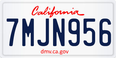 CA license plate 7MJN956