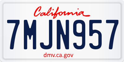 CA license plate 7MJN957