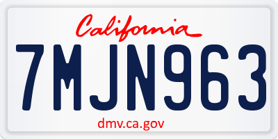 CA license plate 7MJN963