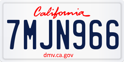 CA license plate 7MJN966