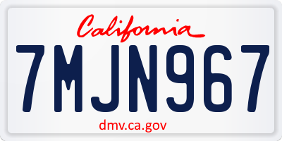 CA license plate 7MJN967