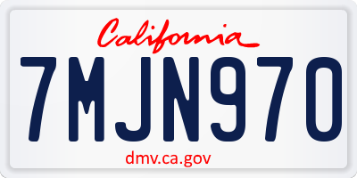 CA license plate 7MJN970