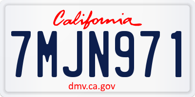 CA license plate 7MJN971