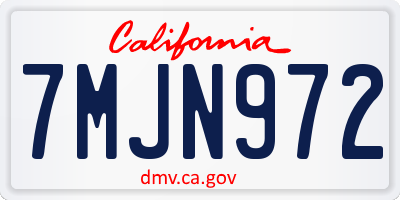 CA license plate 7MJN972