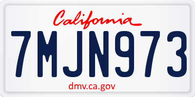 CA license plate 7MJN973