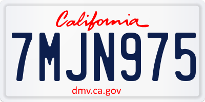 CA license plate 7MJN975