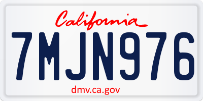 CA license plate 7MJN976