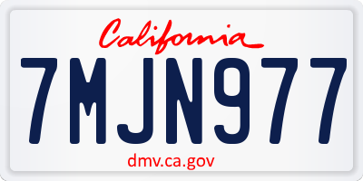 CA license plate 7MJN977