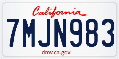 CA license plate 7MJN983