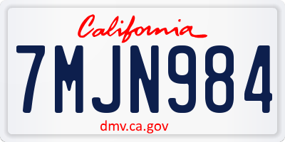 CA license plate 7MJN984