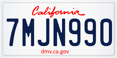 CA license plate 7MJN990