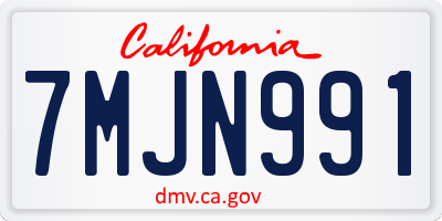 CA license plate 7MJN991