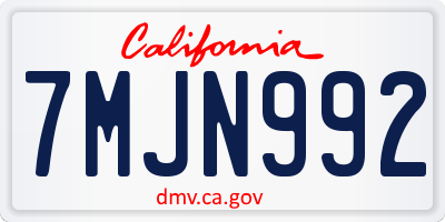 CA license plate 7MJN992