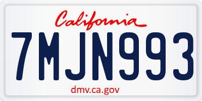 CA license plate 7MJN993