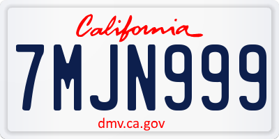 CA license plate 7MJN999