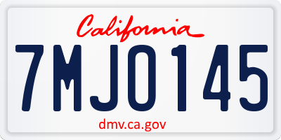 CA license plate 7MJO145