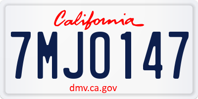 CA license plate 7MJO147
