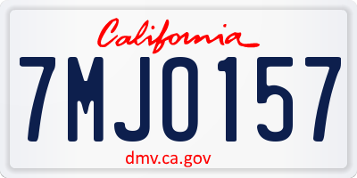 CA license plate 7MJO157