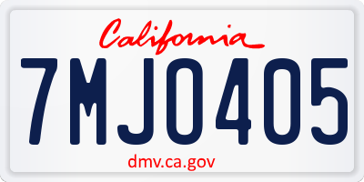 CA license plate 7MJO405