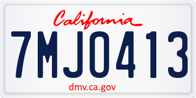 CA license plate 7MJO413