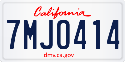 CA license plate 7MJO414