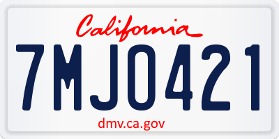 CA license plate 7MJO421