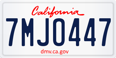 CA license plate 7MJO447