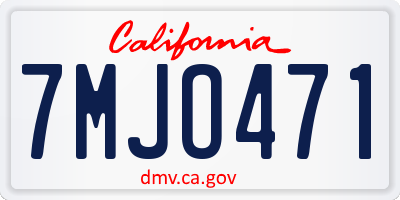 CA license plate 7MJO471