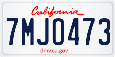 CA license plate 7MJO473