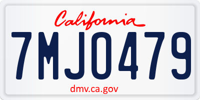 CA license plate 7MJO479