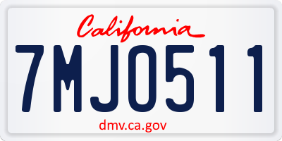 CA license plate 7MJO511