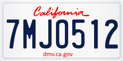 CA license plate 7MJO512