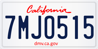 CA license plate 7MJO515