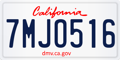 CA license plate 7MJO516