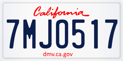 CA license plate 7MJO517