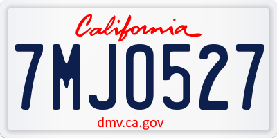 CA license plate 7MJO527